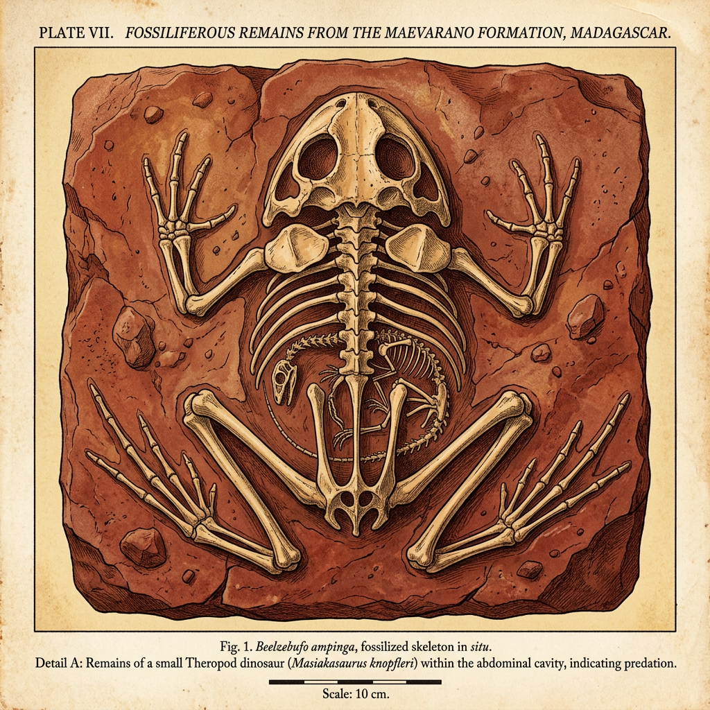 70-Million-Year-Old 'Titan-Frog' Fossil with Intact Stomach Contents Identified in Madagascar’s Mahajanga Basin
