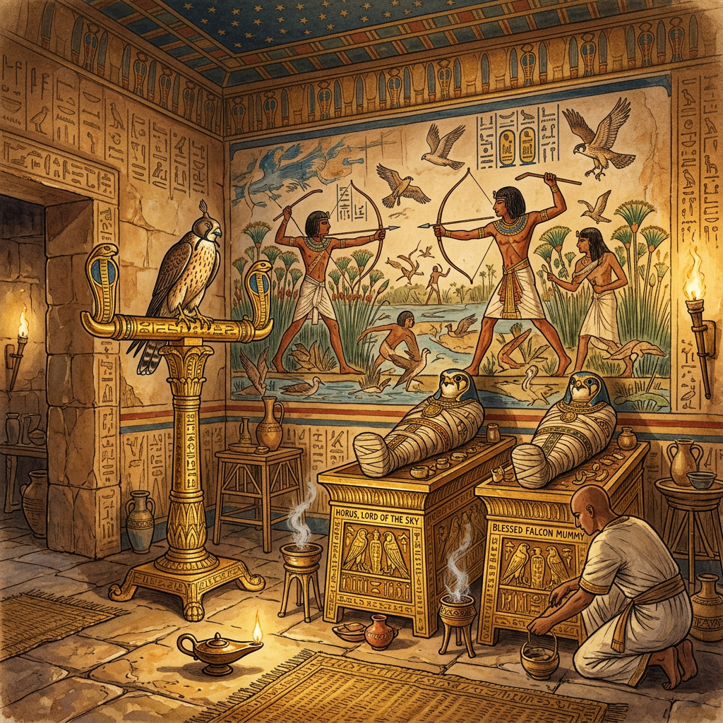 Intact 18th-Dynasty "Royal Falconry Suite" Discovered in Luxor with Gilded Perches and Mummified Raptors