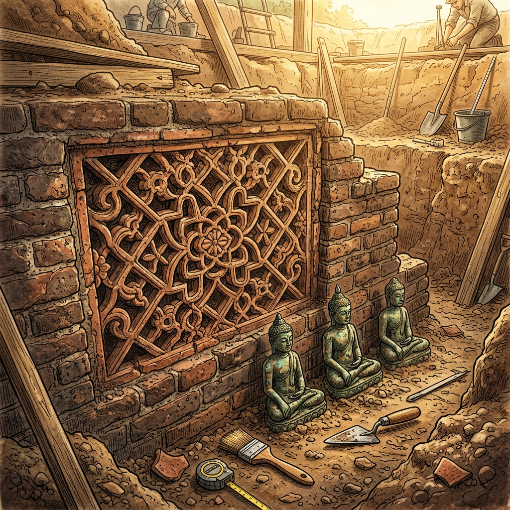 Significant 1,100-Year-Old 'Pagan-Era' Buddhist Temple with Unique 'Terracotta-Lattice' Foundations Uncovered in Myanmar’s Central Dry Zone