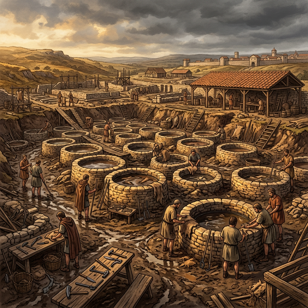 Pristine 1st-Century Roman 'Legionary Leather-Tanning Factory' Uncovered in Northern Gaul with Rare Inscribed Hide-Vats