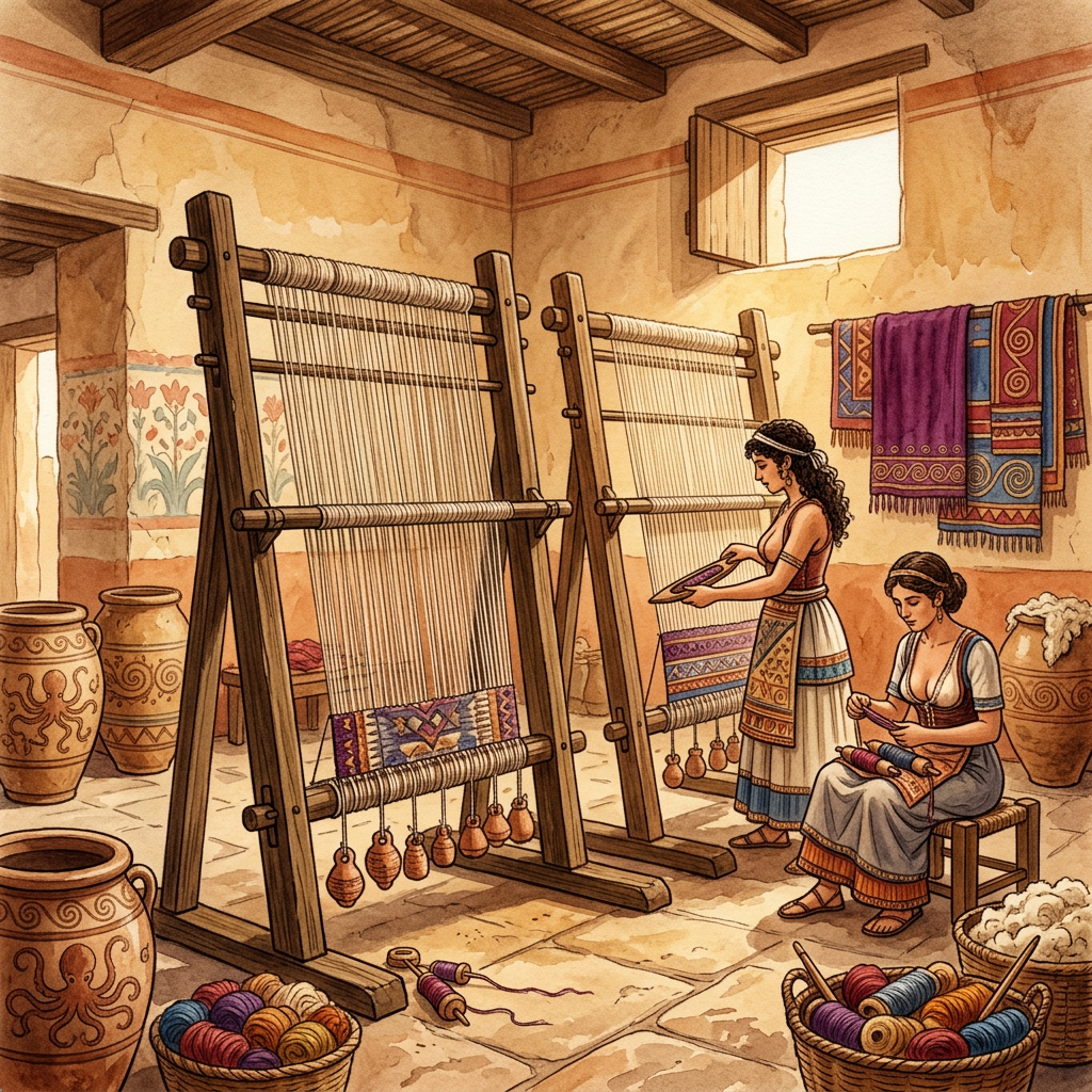 Minoan 'House of the Weaver' Discovered in Crete with Intact Vertical Looms and 4,000-Year-Old Textiles