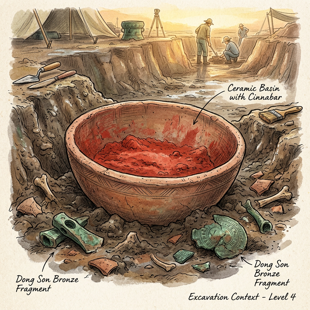 Discovery of 3,000-Year-Old 'Cinnabar-Lined' Libation Basins in Northern Vietnam Points to Early Dong Son 'Spirit-Harvest' Rites