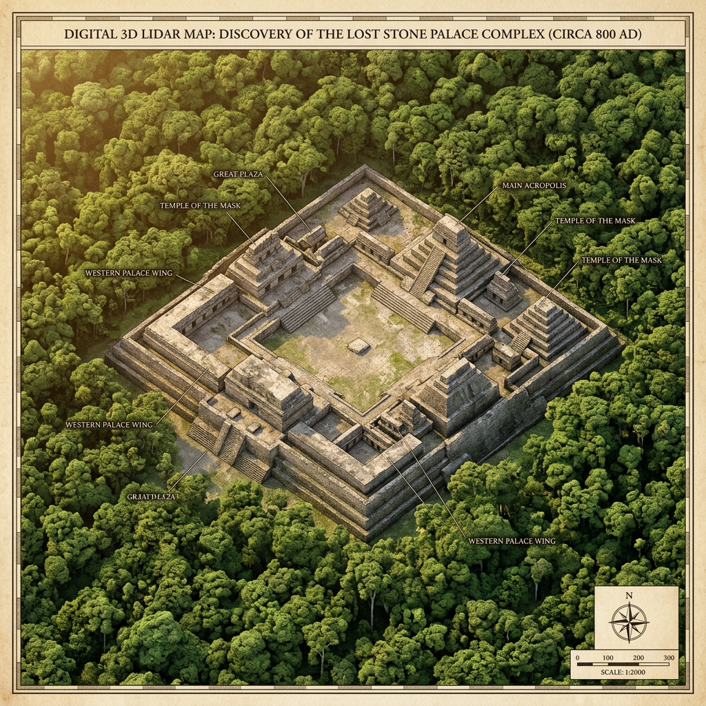 LiDAR Survey Unveils a Massive 1,200-Year-Old 'Puuc-Style' Palace and Administrative Center in the Remote Campeche Jungle