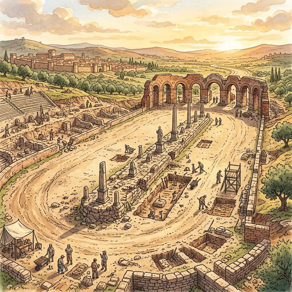 Pristine 2nd-Century 'Roman Legionary Chariot-Racing Arena' and Lead Starter-Gates Uncovered in Ancient Caesarea