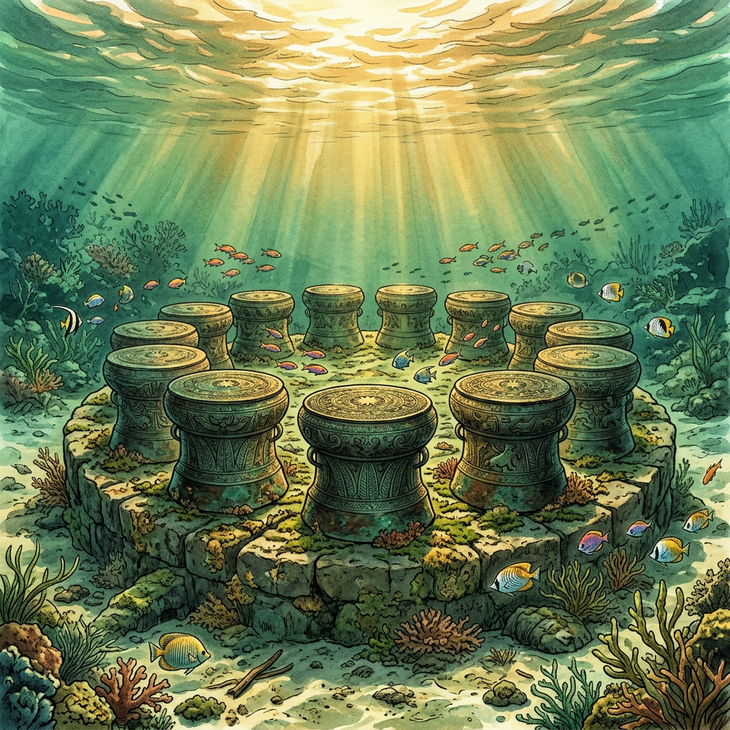 Rare 2,000-Year-Old 'Banana-Leaf' Patterned Bronze Drums Found in the Malacca Strait Point to Early Roots of 'Festival of the Monsoon Winds'