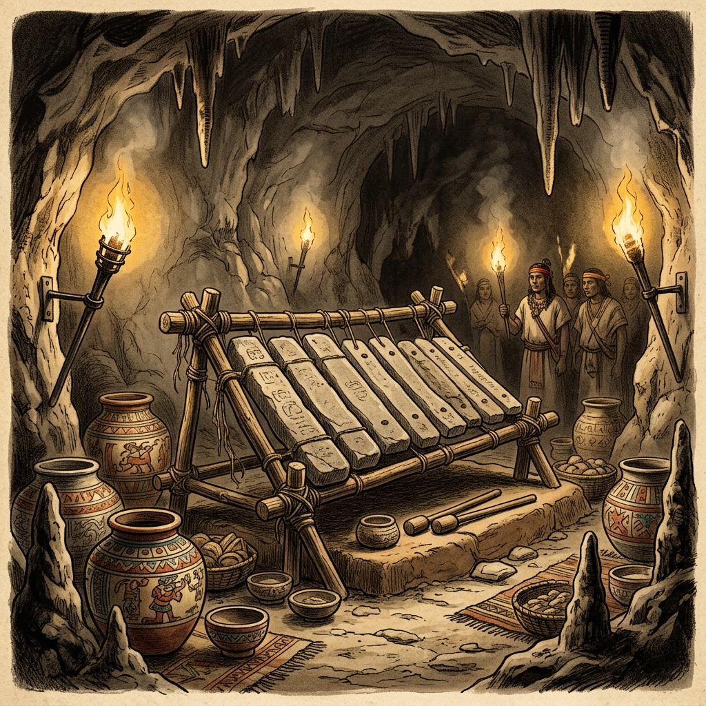 Rare 1,500-Year-Old 'Maya' Stone-Slat Musical Lithophone Discovered in a Remote Ritual Cave in the Guatemalan Highlands