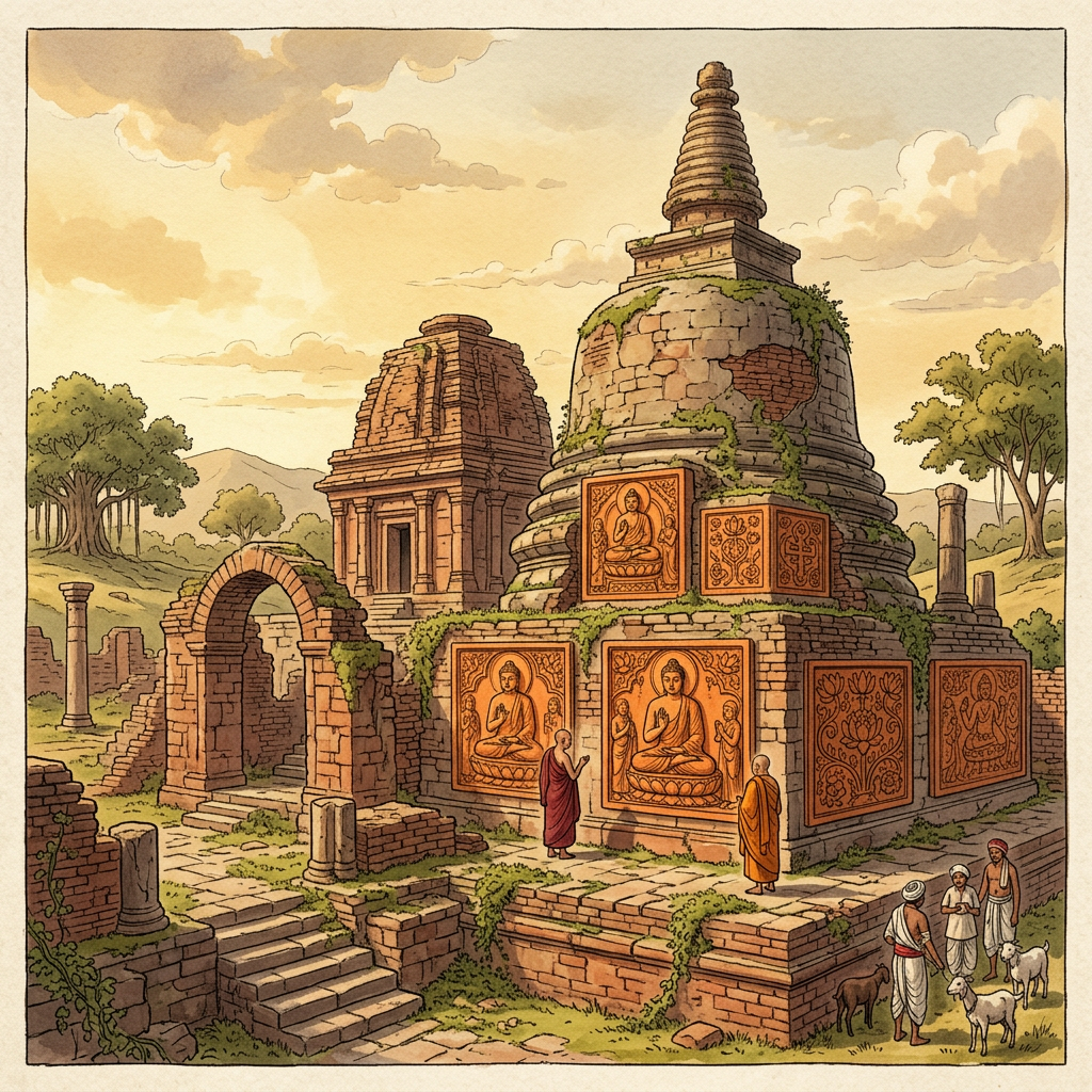 Significant 8th-Century 'Gurjara-Pratihara' Era Buddhist Monastery and Temple Ruins Discovered in Haryana’s Mewat Region