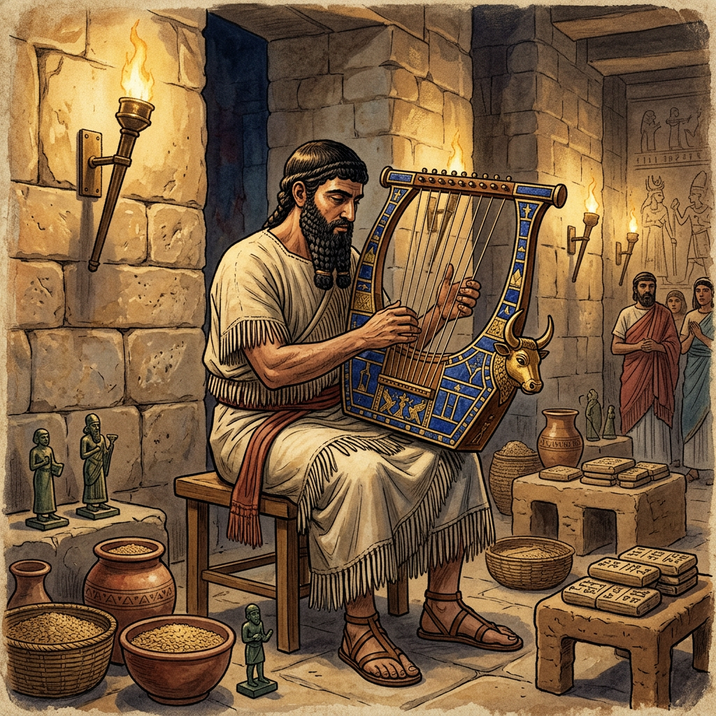 "Lazurite-Encrusted" Ritual Harps Uncovered in Ancient Mesopotamia Reveal 4,500-Year-Old Roots of the "Festival of the First Rain"