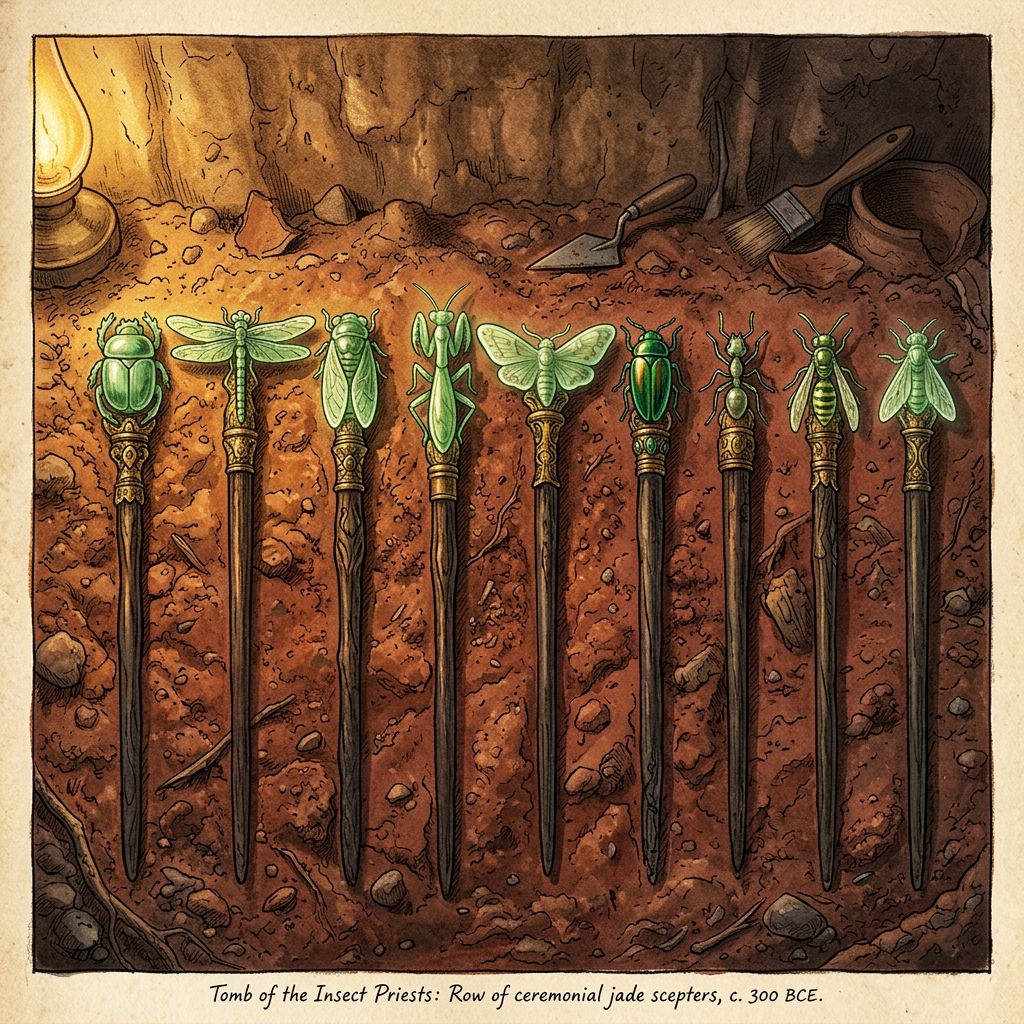 Excavation of 'Jade-Tipped' Ritual Scepters in Sichuan Points to 3,000-Year-Old Roots of 'Silk-Worm Propitiation' Festivals