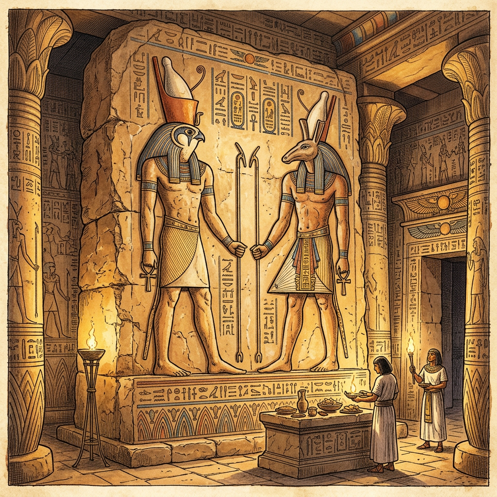 Significant 2,200-Year-Old Ptolemaic 'Temple of the Two Brothers' Featuring Intact Statuary of Horus and Set Uncovered in Egypt’s Sohag