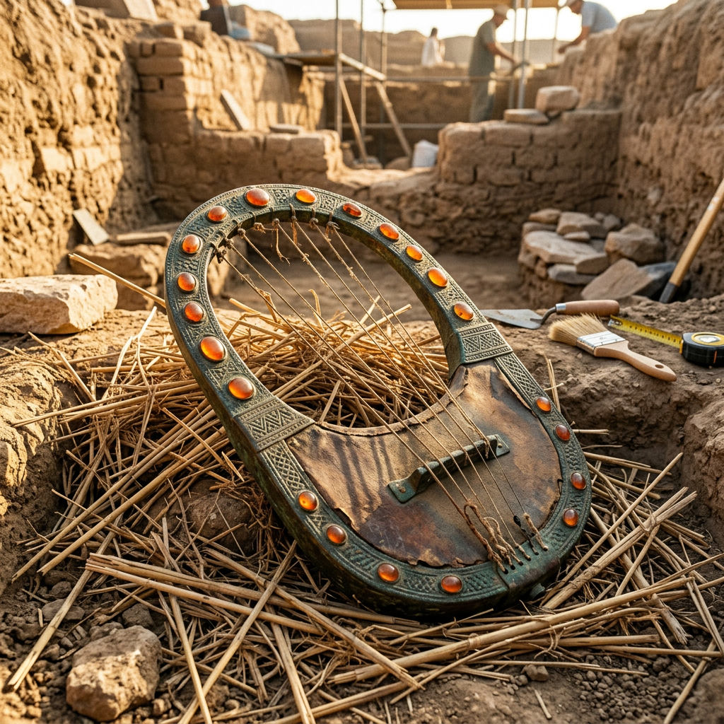 2,500-Year-Old 'Carnelian-Inlaid' Bronze Lyre Found in Phrygia Points to Origins of 'Festival of the Golden Reed'