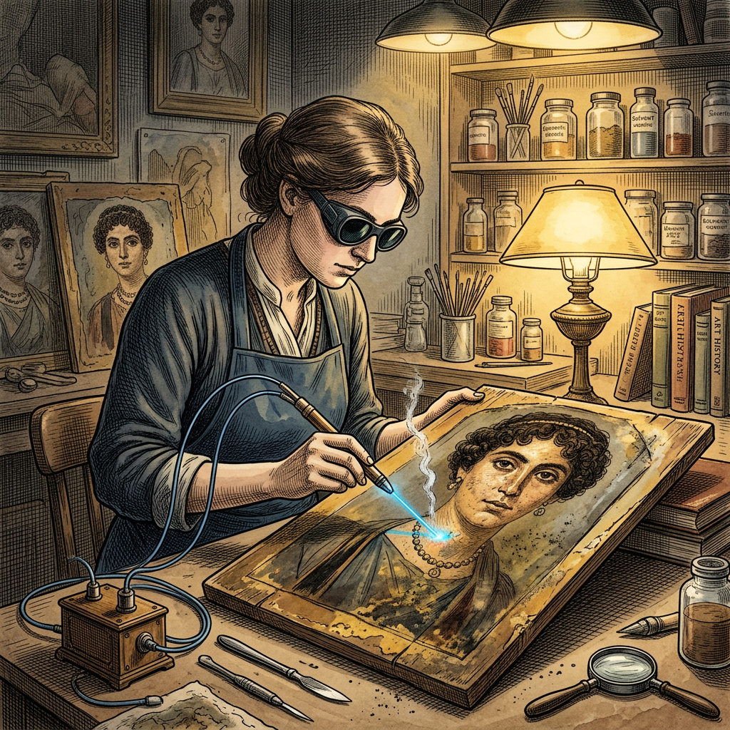 Heritage Tech Breakthrough: 'Pulsed-Laser Ablation' Successfully Cleans Fragile 2,000-Year-Old 'Encaustic' Portraits from Roman Egypt