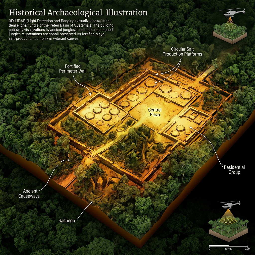 LiDAR Survey Identifies 1,100-Year-Old 'Maya Salt-Trade Fortress' with Fortified Brine Platforms in Guatemala
